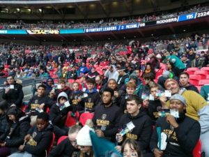 young people at nfl game