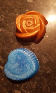 orange and blue bath bombs