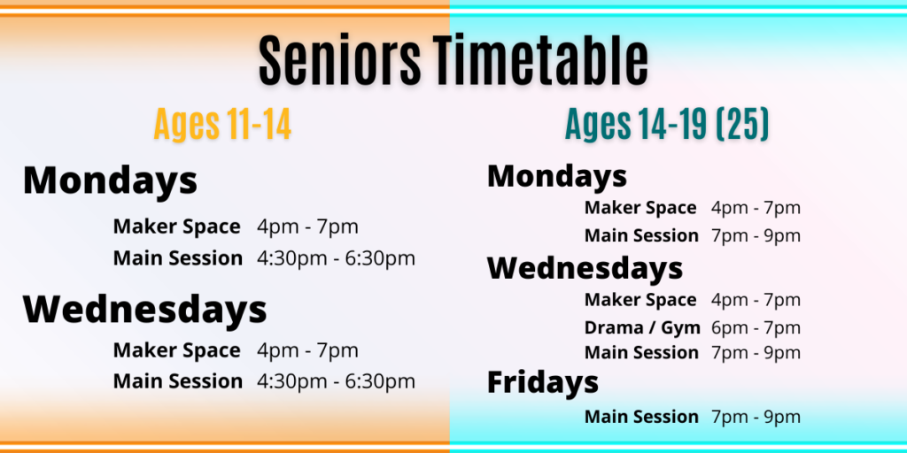 Seniors Timetable